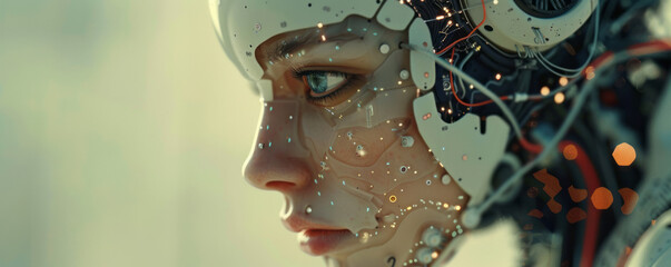 Fototapeta premium A fantastic robot searching for its creator.