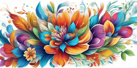 Fototapeta premium flowers colorful illustration background