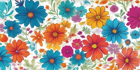 flowers colorful illustration background