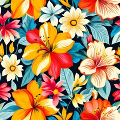 Seamless Floral Fabric Print