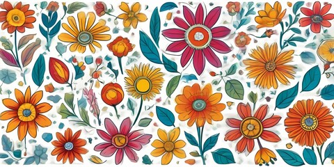 flowers colorful illustration background