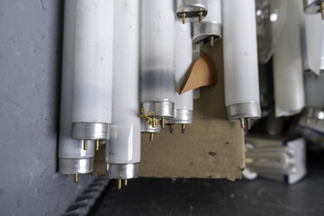Fluorescent tubes in the trash