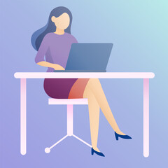 woman working on laptop