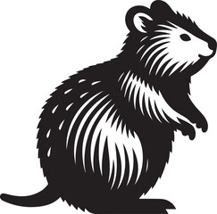 Quokka silhouette vector illustration.