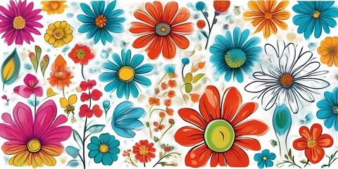 flowers colorful illustration background