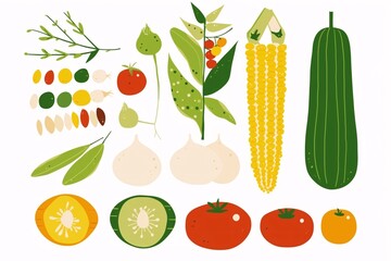 set of vegetables