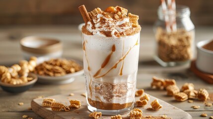 Cinnamon Toast Crunch cold milkshake drink 