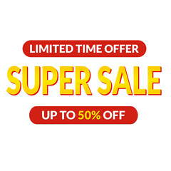 Super Sale Limited time offer label banner design