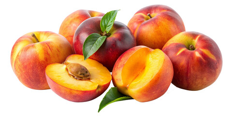 peaches isolated on white background