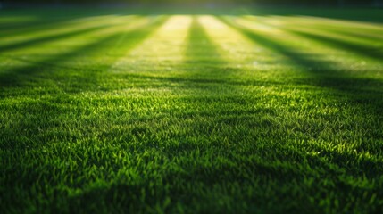Naklejka premium Fresh green grass for football sport, football field, soccer field, team sport texture