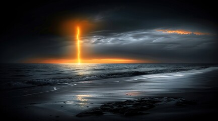 Naklejka premium sunset over the sea