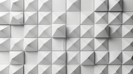 Fototapeta premium Modern futuristic background with 3d blocks on white triangular tiles realistic photo