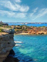 Spiaggia Massolivieri beach summer sea landscape (Siracusa, Sicily, Italy)