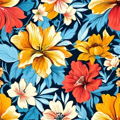 Seamless Floral Fabric Print