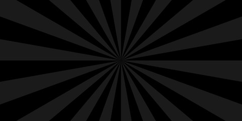 Vector Abstract black and gray sun rays sunburst backdrop background. seamless retro vintage burst sunrise sunbeam element spiral striped illustration sunray template wallpaper design.