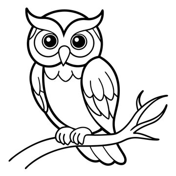 recommend clip art: Owl Vector line art and silhouette illustration
