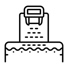 Sawmill side view and cutting logs making the planks vector icon design, timber and lumber Symbol, Forestry and Deforestation Sign, forest farming and woodlands, wood processing unit machine concept