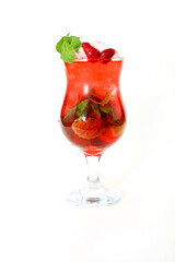 Refreshing summer drink with ice and mint