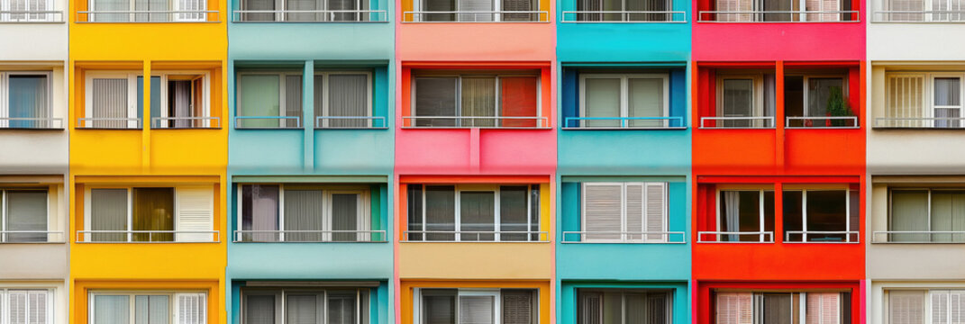 seamless pattern of colorful windows