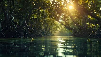Obraz premium reflection of trees in water