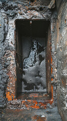 Overflowing Drainage Pit Filled with Greasy Sludge and Waste Water Contaminants