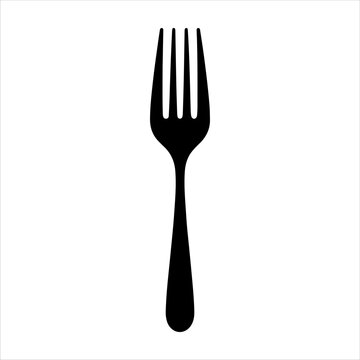 recommend clip art: Single fork silhouette isolated on white background. Fork icon vector illustration design.