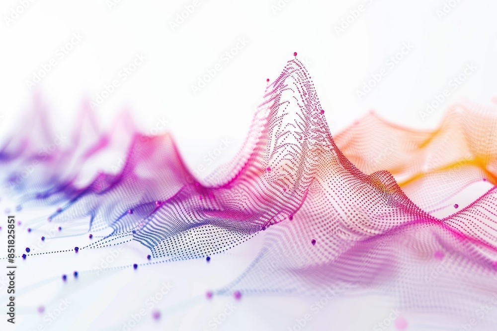 Poster abstract digital waveforms in pastel colors representing data and technology. creative background fo