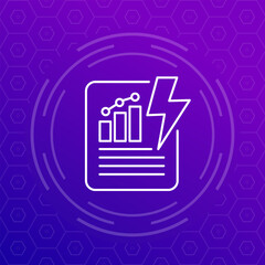 power consumption report line icon, vector design