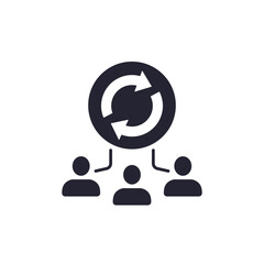 Staff rotation icon with people