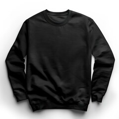  Blank black crew neck sweatshirt long sleeve mockup
