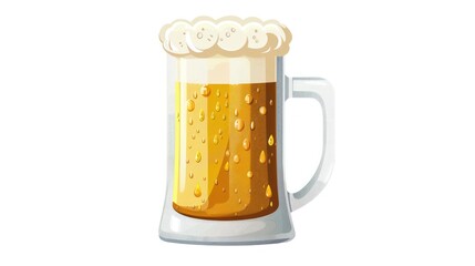 A Glass of Frothy Beer with a Handle