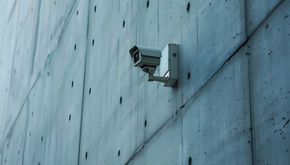 cctv camera on a corporate building exterior wall