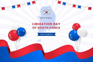 National Liberation Day of South Korea flat design template background