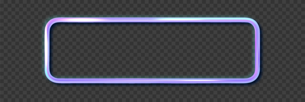 Rectangular Crystal Refraction Border. Holographic Reflections Frame.