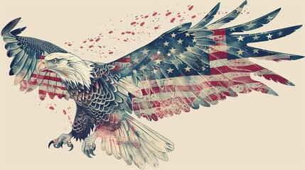 Celebrating Patriotism: The Flag and Eagle Together