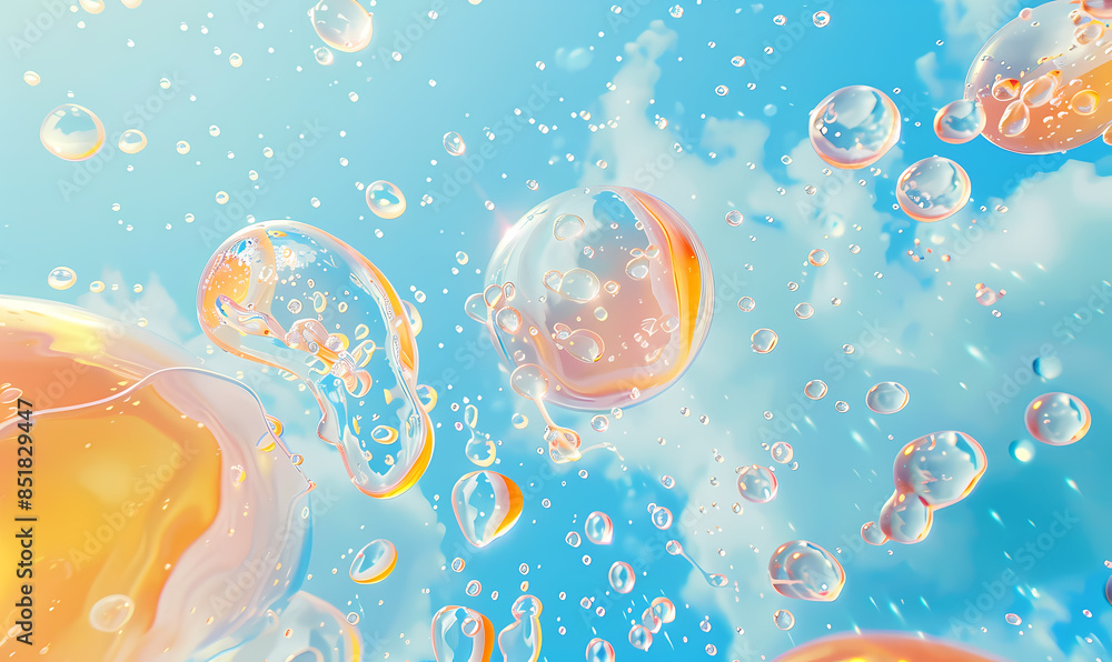 Wall mural bubbles in water