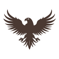 The eagle flying silhouette white background vector art