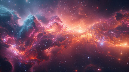 Fototapeta premium Multidimensional Cosmic Illustration: The Holographic Nature of the Universe.