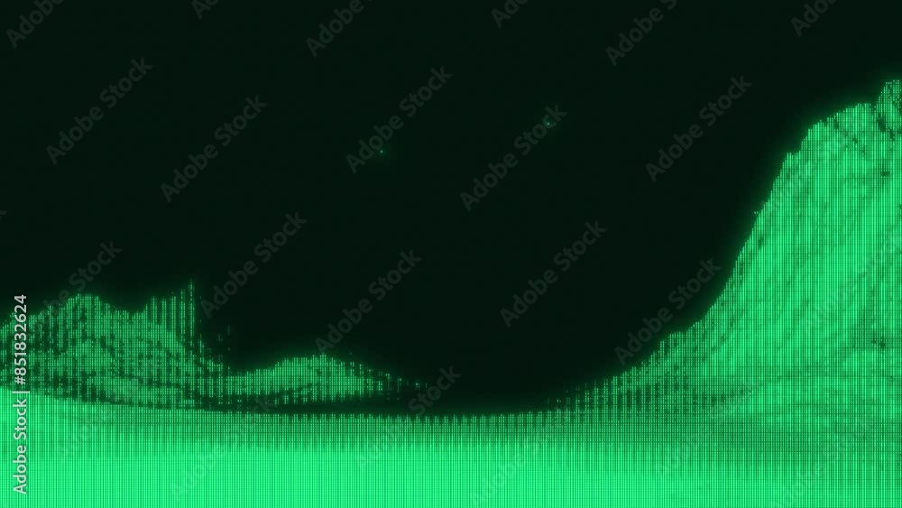 Poster retro-futuristic pixelate monitor synthwave style. retro cctv or vhs pixel wireframe. abstract digit