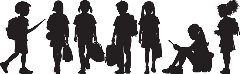 Back to school silhouette vector illustration 1