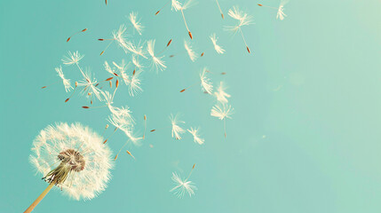 I imagine an image of a dandelion with its seeds blowing in the wind