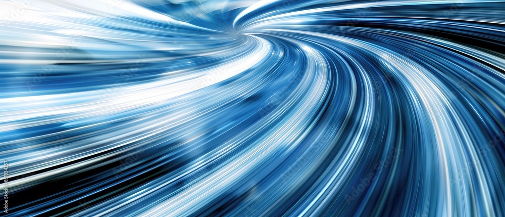 Wall mural abstract motion blur effect in blue and white. dynamic, swirling lines create a sense of speed and m