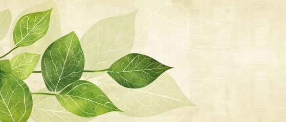 Elegant leaf design on a light background with ample space for text