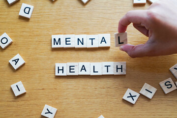 placement of letters forming the word MENTAL HEALTH