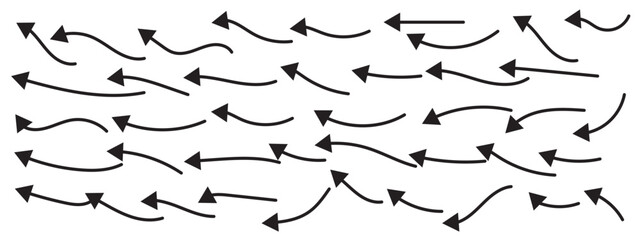Set of hand drawn arrows