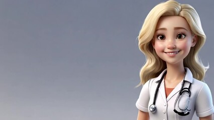 Woman doctor smile 3d character