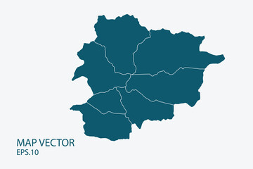 Andorra map High Detailed on white background. Abstract design vector illustration eps 10