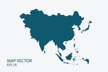Asia map High Detailed on white background. Abstract design vector illustration eps 10
