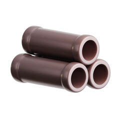 Fototapeta premium industrial water plumbing pipe construction material stack cylinder pipeline 3d icon illustration render design