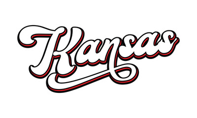 Vector Kansas text typography design for tshirt hoodie baseball cap jacket and other uses vector